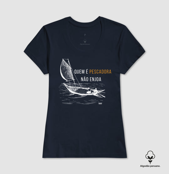 Camiseta Premium QUEM É PESCADOR NÃO ENJOA