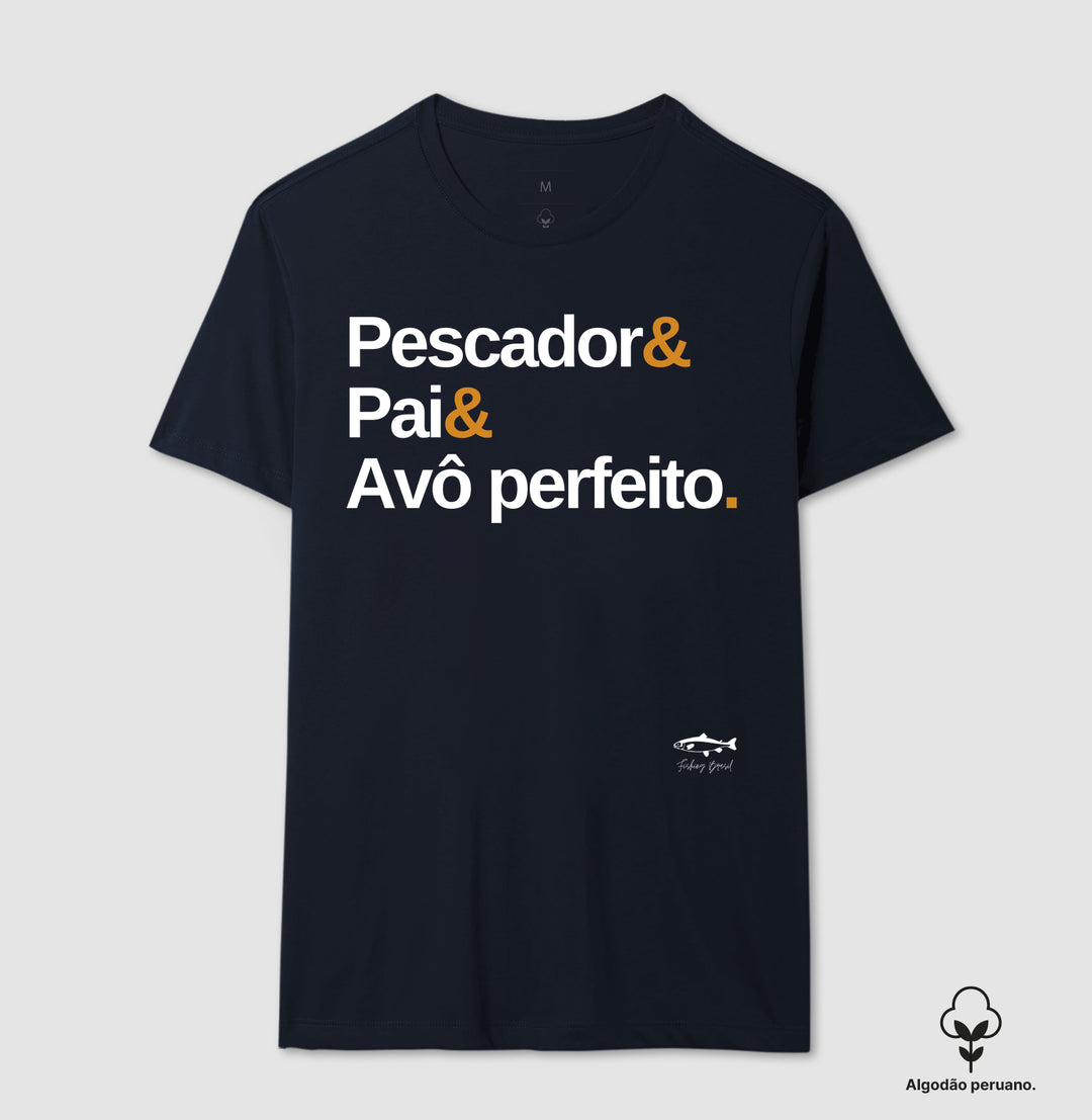 Camiseta Premium PESCADOR E PAI E AVÔ PERFEITO