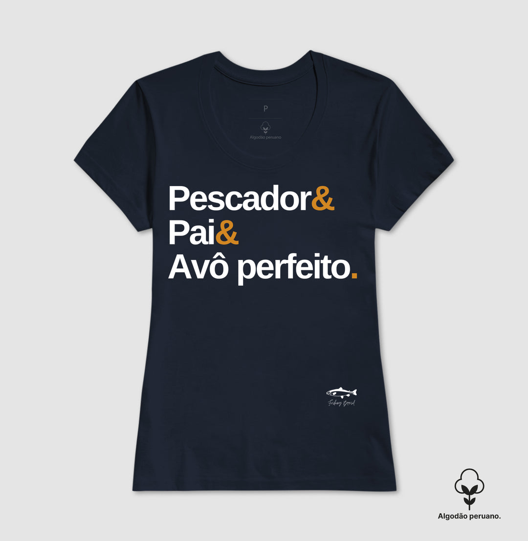 Camiseta Premium PESCADOR E PAI E AVÔ PERFEITO