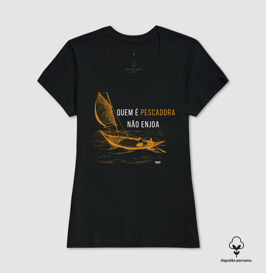 Camiseta Premium QUEM É PESCADOR NÃO ENJOA