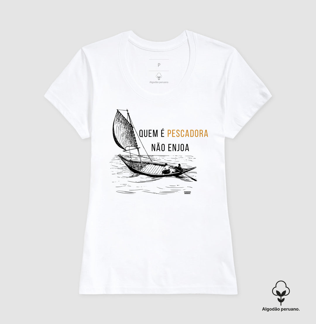 Camiseta Premium QUEM É PESCADOR NÃO ENJOA