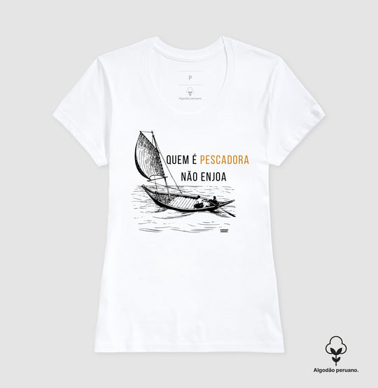 Camiseta Premium QUEM É PESCADOR NÃO ENJOA